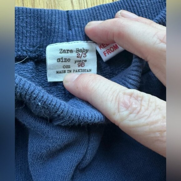 Zara Kids Toddler Boy 2-3 Outfit Mustard Geometric T-Shirt Blue Joggers Sweats - Picture 10 of 11